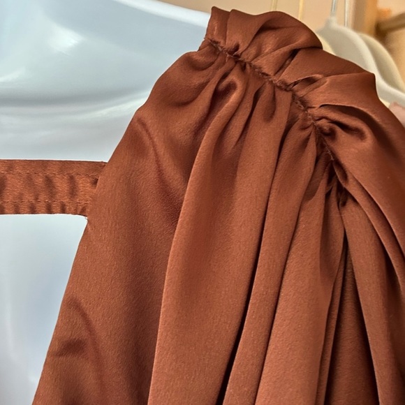 Boohoo Blouson Copper Satin Dress - Picture 7 of 10